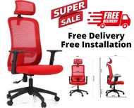 WoKo (Free Installation) Red Mesh Ergonomic Office Chair