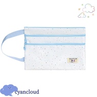 CYANCLOUD File Bag, A4/A5 Polka Dot Design Handbag, INS Three Layers Large Capacity Exam Papers Stor