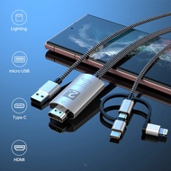 UPERFECT HDMI Cable Phone to TV Android/Phone/Type-C 3 in 1 for Mobile Phone/Projector/TV/Monitor