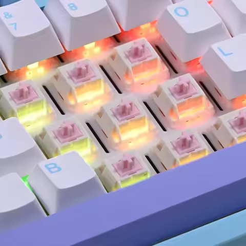 HMX Milk Cherry Switches Pink Linear Thocky Mahjong Sound keyboard Switch LY Mechanical Keyboard Swi