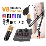 Condenser Microphone Set V8 V8S F998 Sound Card Audio Interface Mic for Singing Condenser Microphone