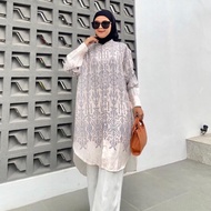 Hanina Long Tunik Midi Motif Batik Etnik