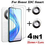 4in1 แก้วทั้งหมด Honor X9C Smart กระจกนิรภัย Honor X9C Smart ฟิล์มป้องกันหน้าจอ ฟิล์มป้องกันกล้องโทร