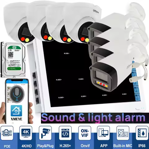 Mutil language dahua full color 4MP POE IP camera IPC-HFW2449TL-S-PV IPC-HDW2449T-S-PV sound alarm k