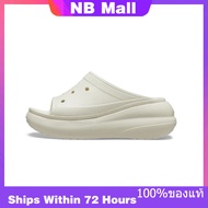 ของแท้พิเศษ Crocs Crush Classic Bone Shoes Non-Slip Thick Sole Beach Sandals 208731-2Y2 รองเท้าผ้าใบ