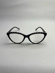 Chanel 香奈兒 CH3393 黑色貓眼眼鏡架 意大利進口醋酸纖維