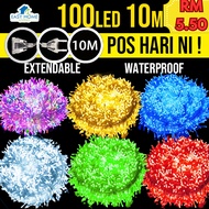 100LED | 10M Lampu Deepavali Raya Panjang Viral Lip Lap Kelip Kelip2 Fairy String Light Outdoor Wate
