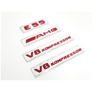 Creative First Benz E W211 E55 AMG V8 KOMPRESSOR Trunk Fender Wordmark Car Label Sticker Paint Red
