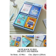 3D Notebook A7-994-1 Segi The Kitty And Friends/Notebook Spiral Small/Notebook Fancy A7/ Per Pcs