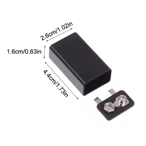 1/5/8Pcs Durable 9V Type-C Battery Case, 6F22 Lithium Battery Storage Holder, Clip-In Containers