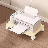 Under Desk Mobile Printer Stand, Wooden Shelf with Wheels Lock, Rolling Table Trolley for Small Spac