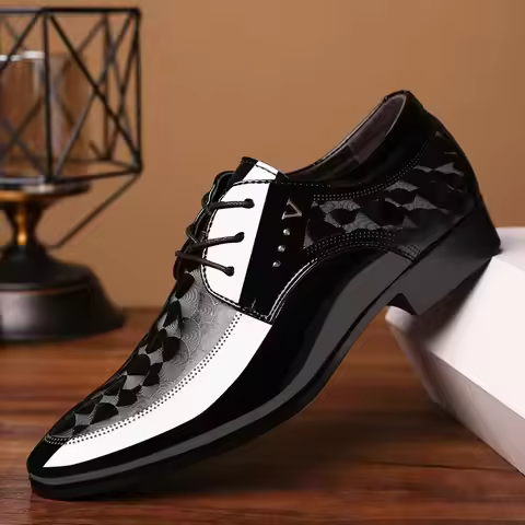 Men's Groom Wedding High-end Leather Shoes Men's Business Casual Leather Shoes Plus Size 39-47