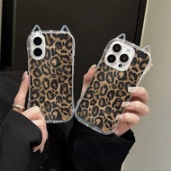 Leopard Print Brown Suitable for Apple 17promax Phone Case iPhone16 Huawei mate70pura Xiaomi 15 Glor