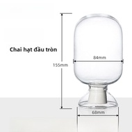 Hũ Hạt Hình Trái Tim Hình Nón HuaOu 125 250 500ml Hũ Hạt Thủy Tinh Trong Suốt Cho Hạt Nhựa Hóa Chất 