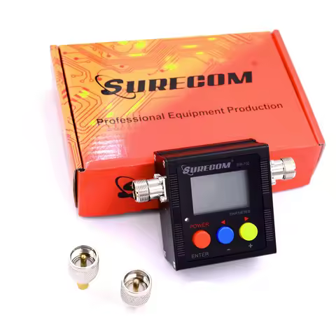 SURECOM SW102S SWR Tester Power & Frequency Counter SO239 125-525MHz 120W Max for Ham Radio 2 Connec