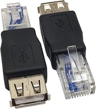 Haokiang (2-Pack) USB - RJ45, USB2.0 A Female to RJ45 Ethernet Male AF-8P8C Connector, USB Transfer 