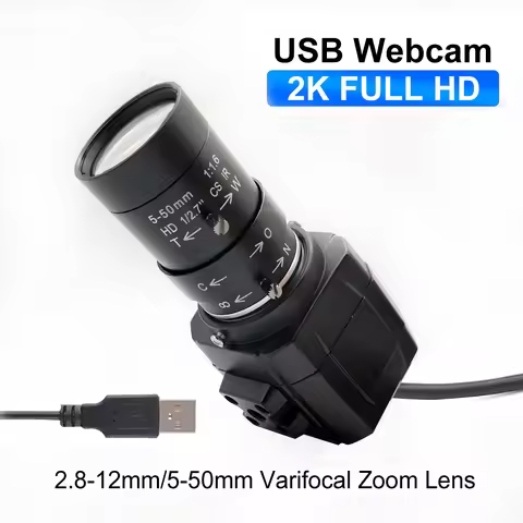 Industrial Mini Metal 2K Streaming WebCam 4MP 30FPS USB Camera With 5-50mm Varifocal Zoom Lens For T