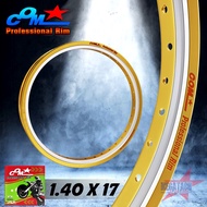 ล้อ COM AKRONT 1.40 X 17 ทูโทน จำนวน 1 วง ล้อคอม อาก้อน ทอง-เงิน ขนาด 1.40 ขอบ 17 ของแท้ การันตีของแ