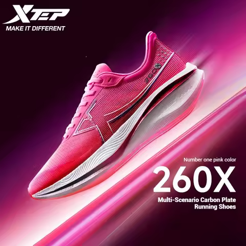 Xtep 260X Running Shoes For Men 2024 Spring Lightweight Men's Sports Shoes Sweat-Absorbing Outdoor C