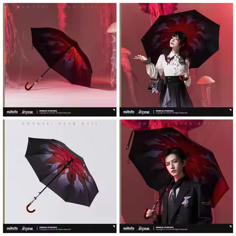 [Genuine] miHoYo Game Evernight Umbrella Honkai Star Rail Evernight Theme Long-Handled Umbrella Sun 