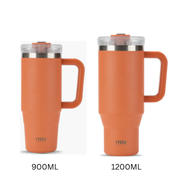 Tyeso 1200ml Car Cup Tumbler Hot & Cold (Orange) Stainless Steel Vacuum Insulated Portable Tumbler