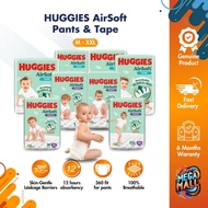 HUGGIES AirSoft Diapers - M/L/XL/XXL, Breathable, Leakproof, 12-Hour Absorbency