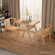 Tea Table Chair Combination Balcony Solid Wood BL0E