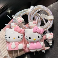 Cute Cartoon KT Protective Case compatible for iPhone 18W 20W Charger Data Cable Protector Case for 