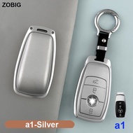 ZOBIG Aluminum alloy Key Fob Cover for Mercedes Benz Car Key Case Shell with Keychain Fit For 2024 M