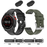 1Pc Anti-dust Plug + 1Pc Bands 26mm 22mm Universal Smart watch Silicone Watch band for Garmin Fenix 