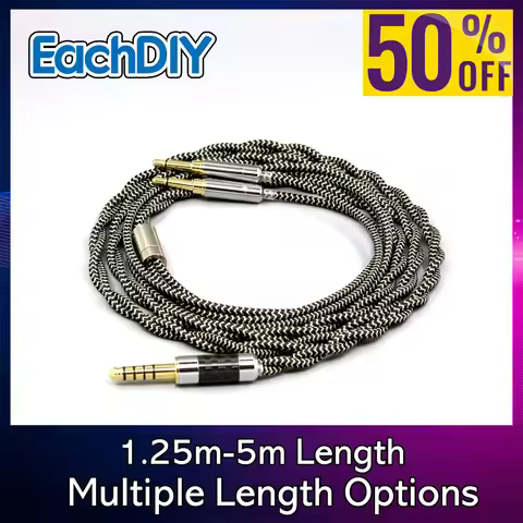 2 Core 2.8mm Shield Litz Braided OFC Sleeve Earphone Cable For Hifiman Sundara Ananda HE1000se V2 HE