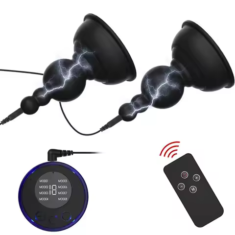 Electric Shock Nipple Sucker Enlarger Nipple Clamp Pussy Pump Clit Clip Vacuum Stimulate Breast Enla