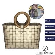 Large Straw Washable Thick Market Hand Bag Tote/Bakul Anyaman/Bakul Beg Ready Stock in Malaysia