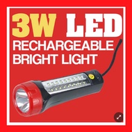 LED 3W Rechargeable Flashlight Bright Torch Light