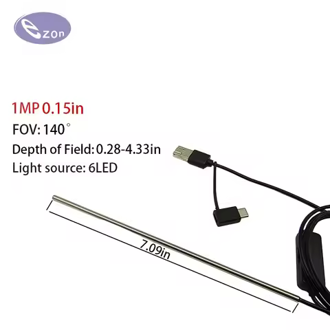 1MP0.15 inch 140° wide angle gun cleaning camera pipeline inspection 1.5m USB soft cable Mechanical 