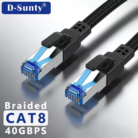 1M 5M 10M 30M Cat8 Ethernet Cable 40Gbps 2000MHz Internet Network Lan Cord for Router RJ45 Nylon Bra