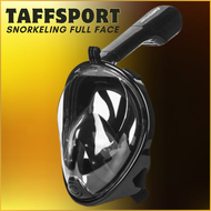 TaffSPORT Snorkeling Full Face Kacamata Selam Renang Tembak Cari Ikan Anti Kabut S/M L/XL - HITAM