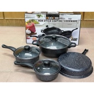 💥HOT SALE💥 7 PCS PERIUK HUOCHU NON STICK COATING COOKWARE