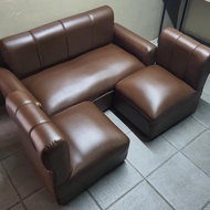 SOFA SET BROWN LEATHER URATEX FOAM / COD ONLY !!!!!