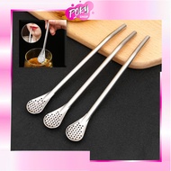 POKY - H6145 2 in 1 Straw Spoon / Set Spoon Straw Strainer Food Grade 2 in 1 Stainless Steel/ Stainl