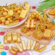 500g CNY Chocolate goodies Ingot new year 财神爷 元宝 longevity Money Cake Topper gold bar coin