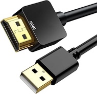 HRIOEKAX USB to HDMI Charger Cable, USB-A to HDMI Male Cord for Monitor/HDTV/DVD Player/Projector, 1