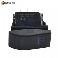 Rocker Switch Blue LED Light DPDT On-Off-On Waterproof With Jumper Wires