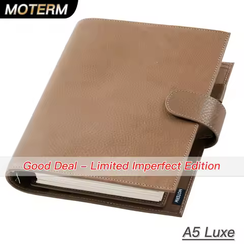 Limited Imperfect Moterm Full Grain Vegetable Tanned Leather Luxe 2.0 Series A5 Size Planner Noteboo