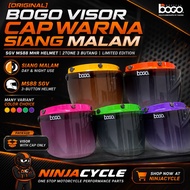 BOGO VISOR 3 BUTTON 100% ORIGINAL CAP WARNA PASTEL WARNA MHR SGV MS88 - VISOR SMOKE 2TONE BLACK DARK