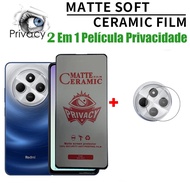 2 in 1 Xiaomi Redmi 14C 5G 4G Anti Spy Screen Protector Soft Ceramic Matte Privacy Protector For Xia