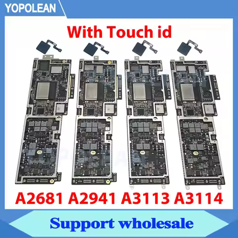 Original Motherboard With touch id For Macbook Air Retina A2681 A3113 A2941 A3114 Logic Board M2 M3 