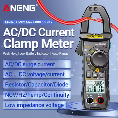 ANENG CM82 Clamp Gauge True Effective Value 600A AC/DC 600V AC/DC Voltage NCV Electrician's Special 