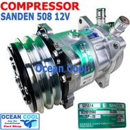 คอมเพรสเซอร์ ซันเด้น 508 แท้ 12v S5305 โอริง COM0077 compressor SANDEN 508 oring SD5S14 คอมแอร์รถยนต