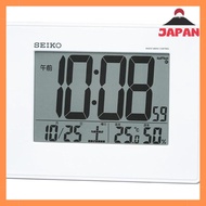 [Direct from Japan][Brand New]Seiko Clock Alarm Clock Electric Wave Digital Hanging Calendar Temperature Humidity Display Large Screen White Pearl SQ770W SEIKO